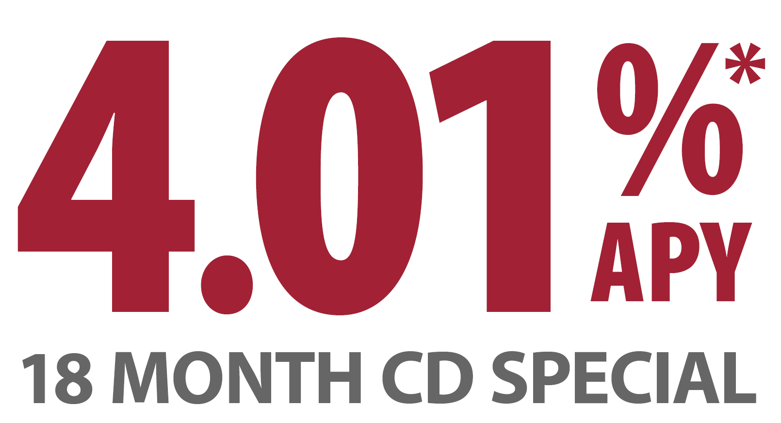 4.01%25 APY 18 Month CD Special