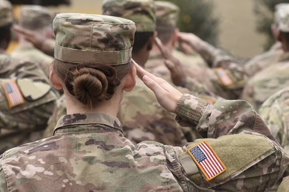 Soldiers at attention